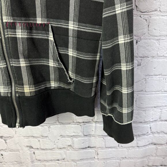 Vintage Billabong Roxy Style Striped Sherpa Lined Full Zip Hoodie Size Large - Picture 4 of 13